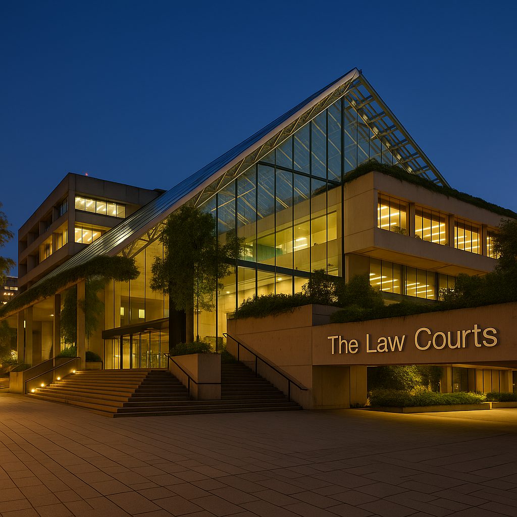 Filing a BC Supreme Court claim at the Vancouver Law Courts registry.